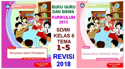 BUKU TEMATIK TERPADU GURU DAN SISWA  SD/MI KELAS 6 KURIKULUM 2013  REVISI 2018