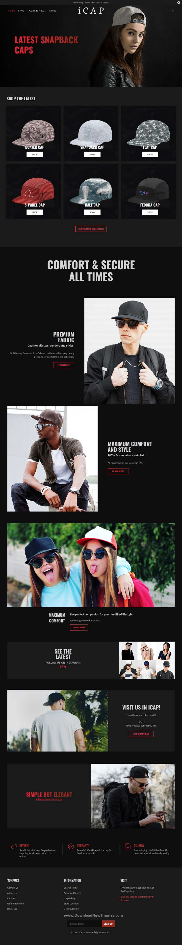 Caps, Fashion Shopping Shopify Theme