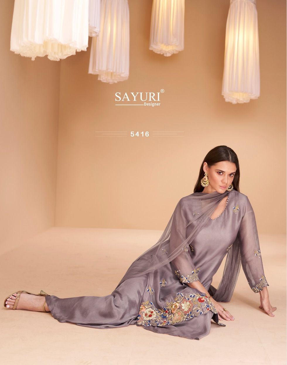 Chandni Sayuri Organza Silk With Work Readymade Sharara Suits