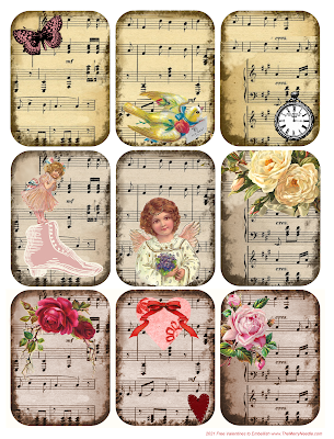 free Victorian valentines valentine's cards tags to print out