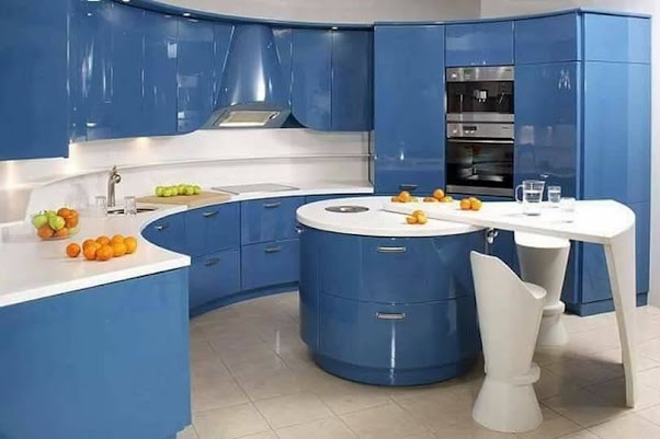 Desain Dapur Modern Unik Nuansa Biru 15