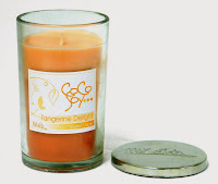 MiKeRa Orange coloured 'Tangerine Delight' scented CoCoSoy candle