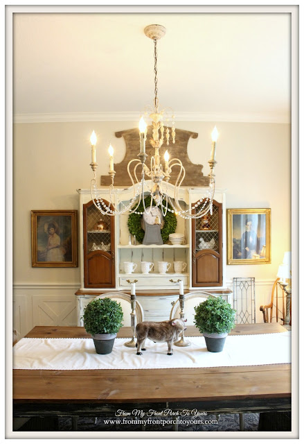 French Country Dining Room-Farmhouse-French Chandelier- From My Front Porch To Yours
