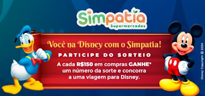 Promoção do Supermercado Simpatia 2024 Viagem para Disney!