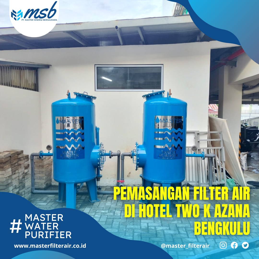 Ilustrasi sistem filter air industri canggih untuk pabrik