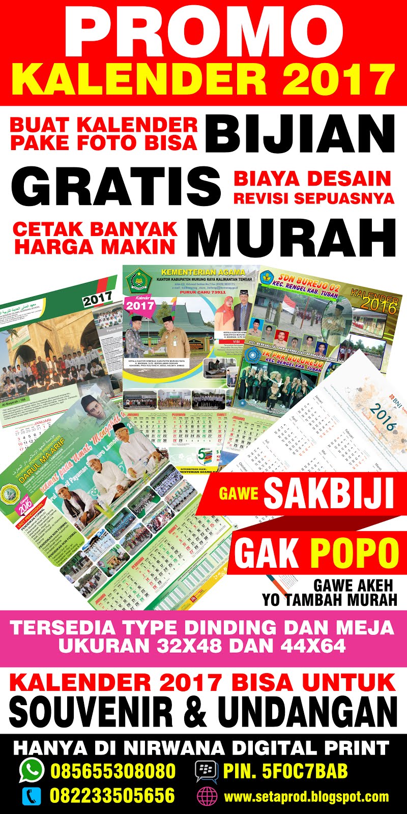 Nirwana Digital Print: Cetak Kalender 2017, 2018, 2019, 2020 Termurah Jawa Timur