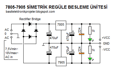 78XX Simetrik Regüle Güç Kaynağı