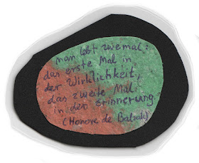 Tischdekoration mit Spruch von Honore de Balzac