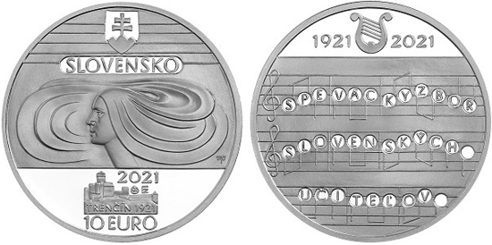 Slovakia 10 euro 2021 - Slovak Teachers' Choir