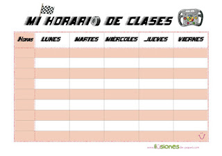 horario escolar de autos de carreras