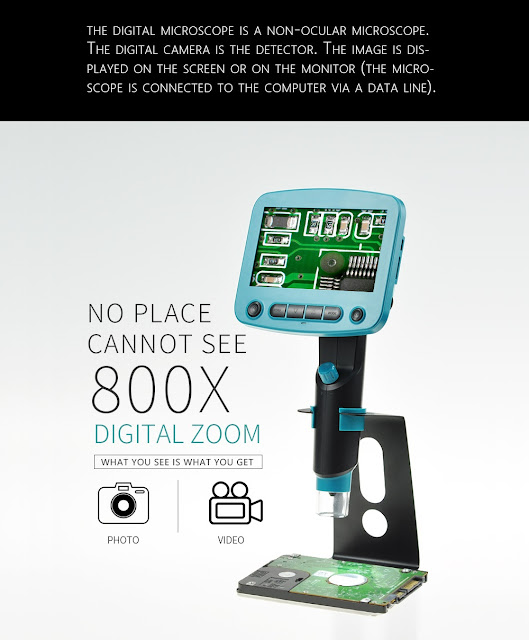 HD 5 .0MP 800X Portable USB Digital LCD Microscope 4.3 Inch LCD Screen+G600 Aluminum Alloy Stand Bracket Holder 