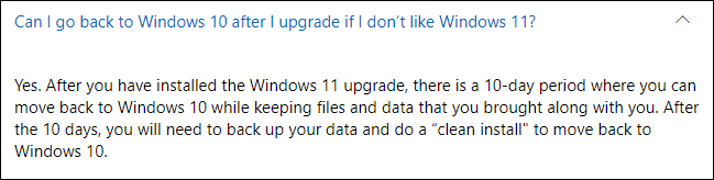 هل يمكنني العودة إلى Windows 10 بعد الترقية إذا كنت لا أحب Windows 11؟