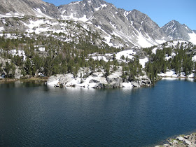High-Sierra lake with rocky shore