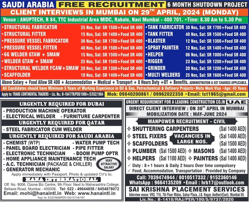 Assignments Abroad Times Jobs Vacancy News Paper