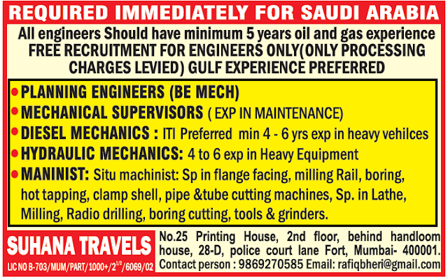 Sauri Arabia Large Job Opportunities - Free Recruitment