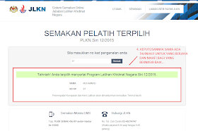 Semakan Calon PLKN 2015