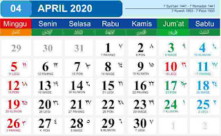 Kalender Bulan APRIL 2020