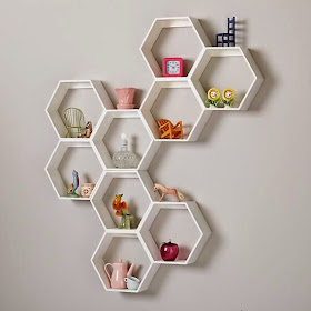 Land of Nod white honeycomb shelves