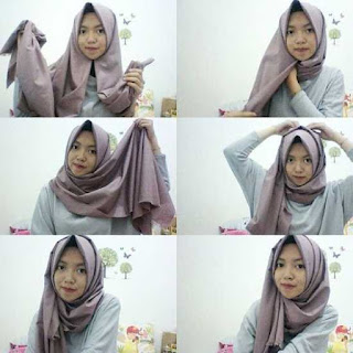 Tutorial Hijab Pashmina Katun Simple
