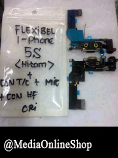 Jual Flexible Connector Charger, Microphone, connector hand free iPhone 5S Black Original