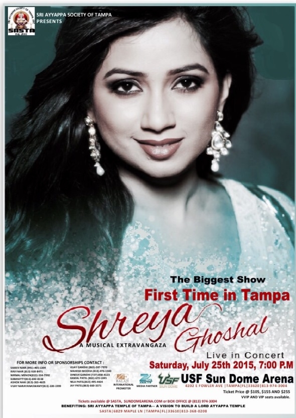  Shreya Ghoshal Live Concert tampa