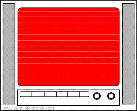 power on tv jadi warna merah