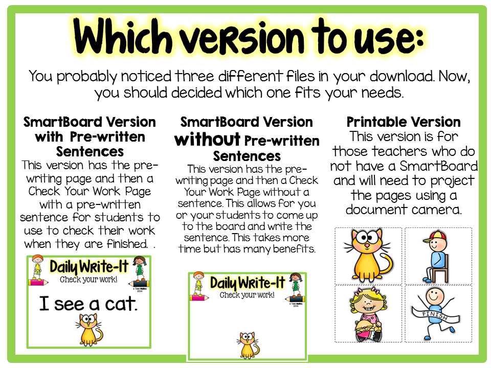 https://www.teacherspayteachers.com/Product/Daily-Write-It-Dictated-Wrting-Routine-w-Simple-Sentences-Smartboard-Print-1730231