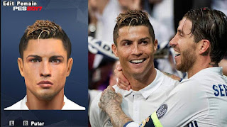 For this time I will share material for mod in PES PSP Android Face and Hair CR7 2017 for PES PSP Android