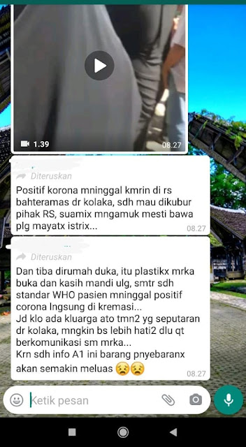 Korban Virus Corona Dibawa Pulang