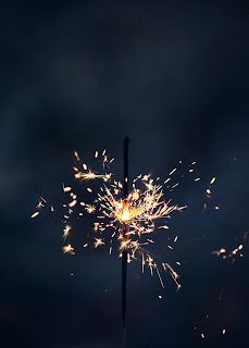 a sparkler burning