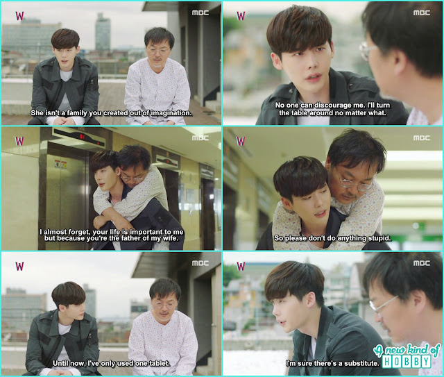  kang chul told writer sung moo his life is also important to him because he is the father of his wife - W - Episode 14 Review