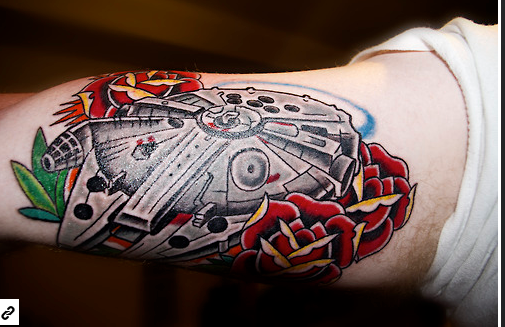 falcon tattoos. Millenium Falcon tattoo.