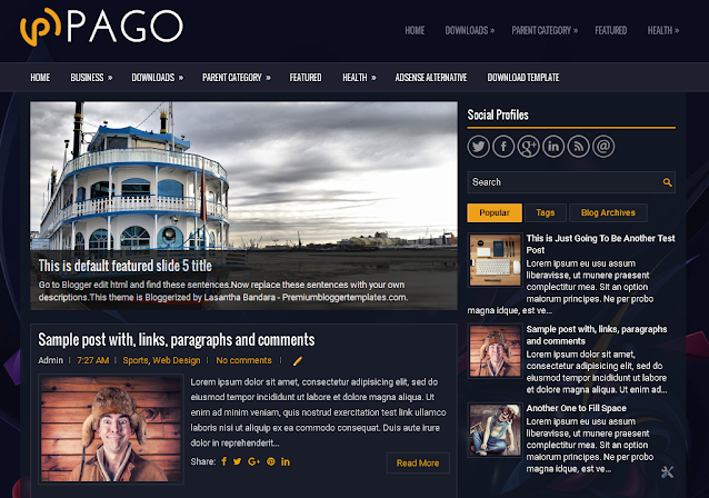 Pago Responsive Blogger Template