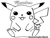 Gambar Pikachu Untuk Diwarnai