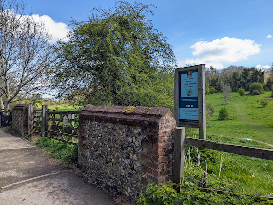 Turn right into Long Deans Nature Reserve