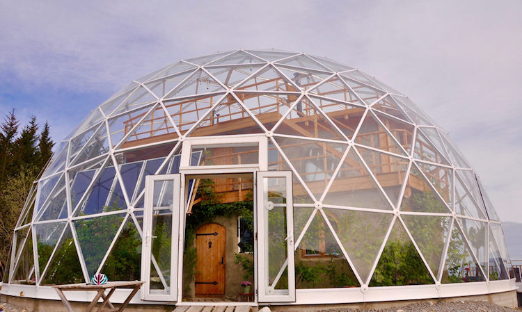 Family Thrives In The Arctic Circle By Building Cob House Inside A Solar Geodesic Dome