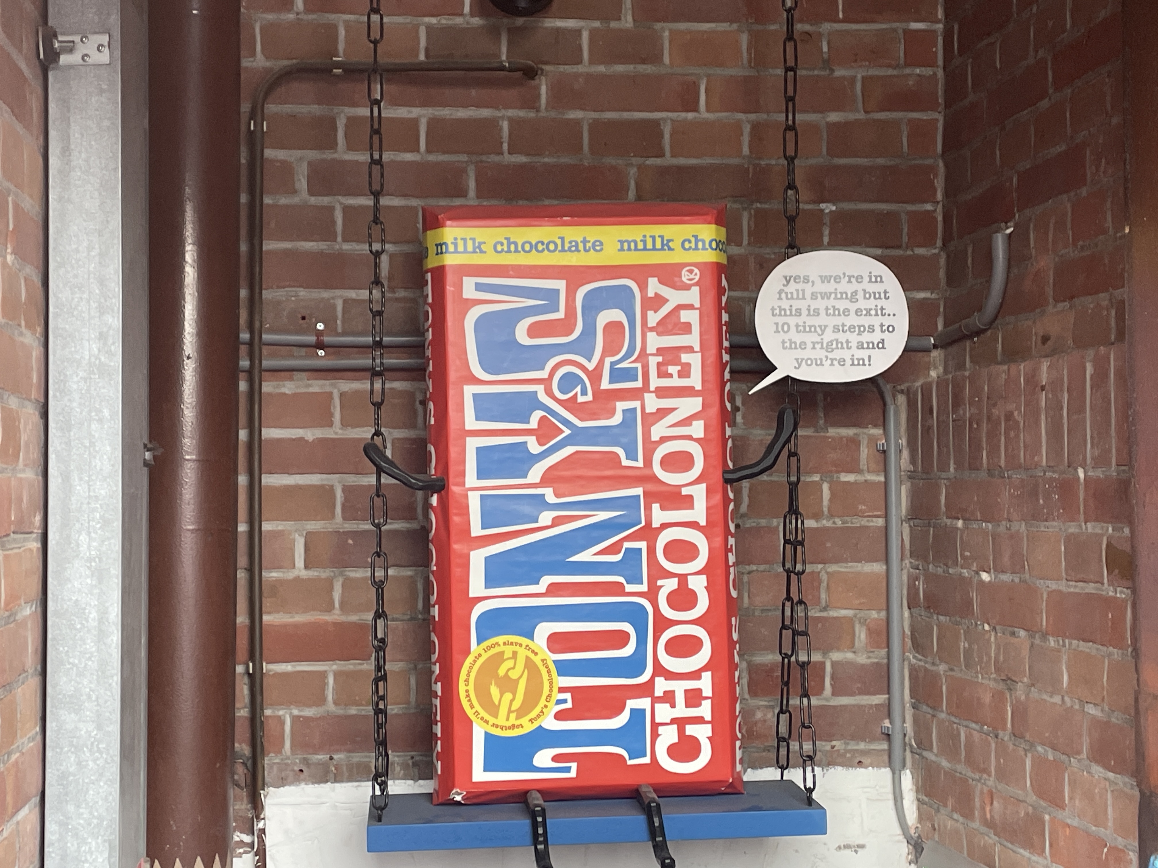 tony's chocolonely sign