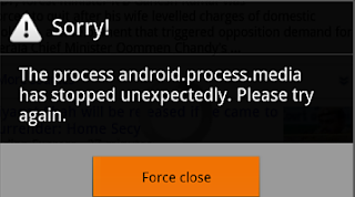The process android.process.media has stopped unexpectedly. Please try again.