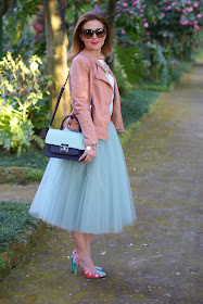 midi tulle skirt, mint tulle skirt, Sodini necklace, Rose a pois swan t-shirt, Fashion and Cookies, fashion blogger