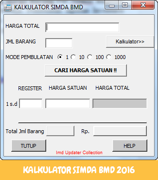 Kalkulator Simda Bmd 2016 - Aplikasi Penghitung Harga Barang Per Nomor
Register