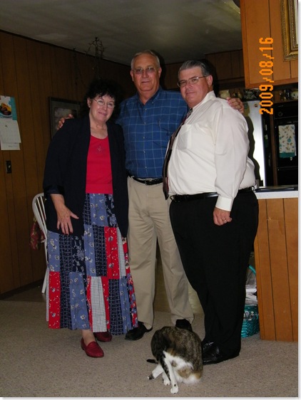 Georgeann, Don and Ron at their home/Yoda taking a bath