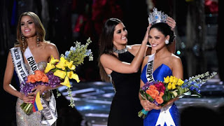 Miss Universe Pia Wurtzbach, Miss Colombia Ariadna Gutierrez, Steve Harvey