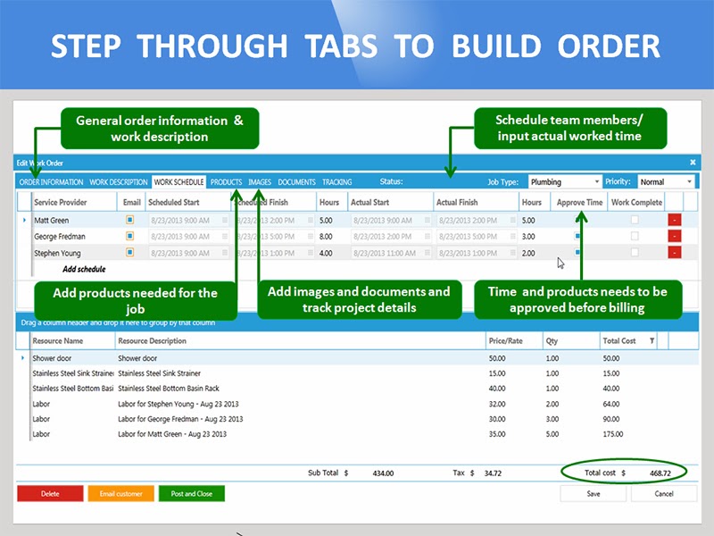 Work Order Invoice Software