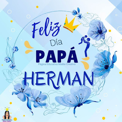 Solapín Feliz Día del Padre - Nombre Herman para imprimir gratis