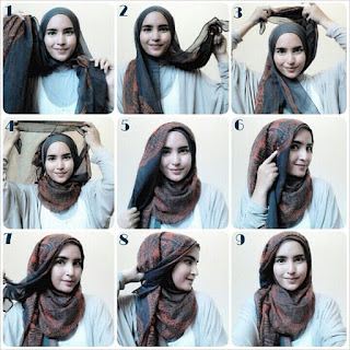 Gambar Tutorial Hijab Modern Syari Cantik Menawan