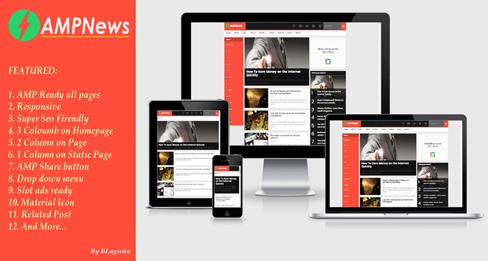 AMPNews AMP HTML Blogger Template