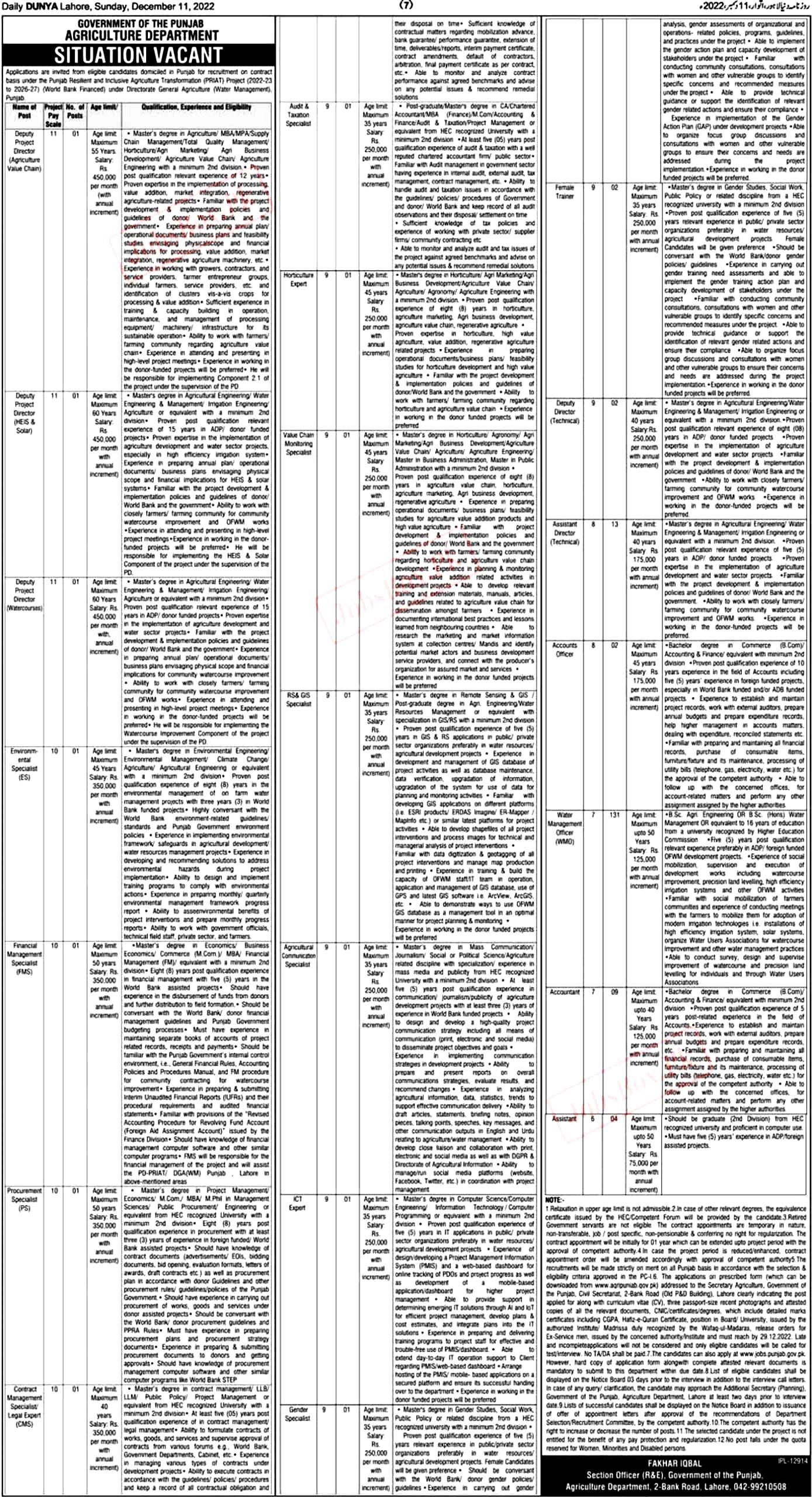 Agriculture Department Punjab