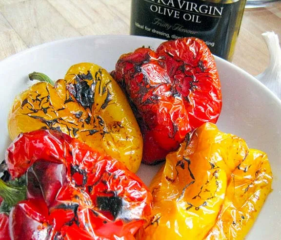 Roasted bell peppers.