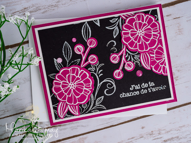 carte avec le jeu Falling flowers Stampin' Up!