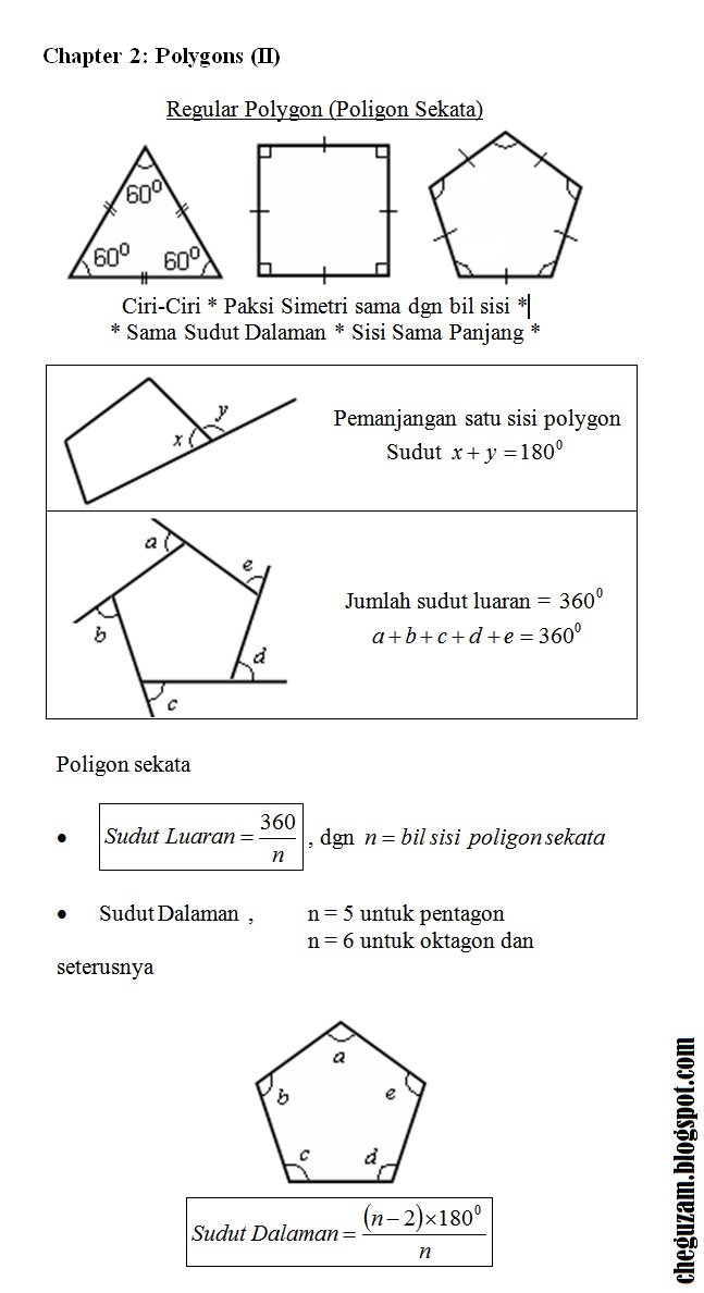 Nota Matematik Tingkatan 3 | Bab 2 : Poligon (Polygons II ...